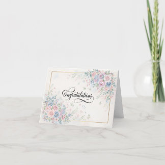 Tarjeta de felicitación de promoción floral
