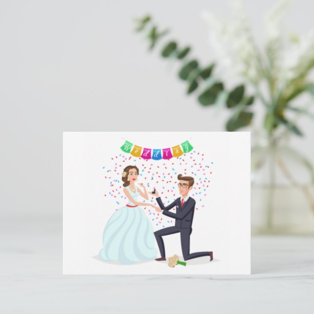 Tarjeta de Felicitación de Propuesta de Boda de Di (Anverso de pie)