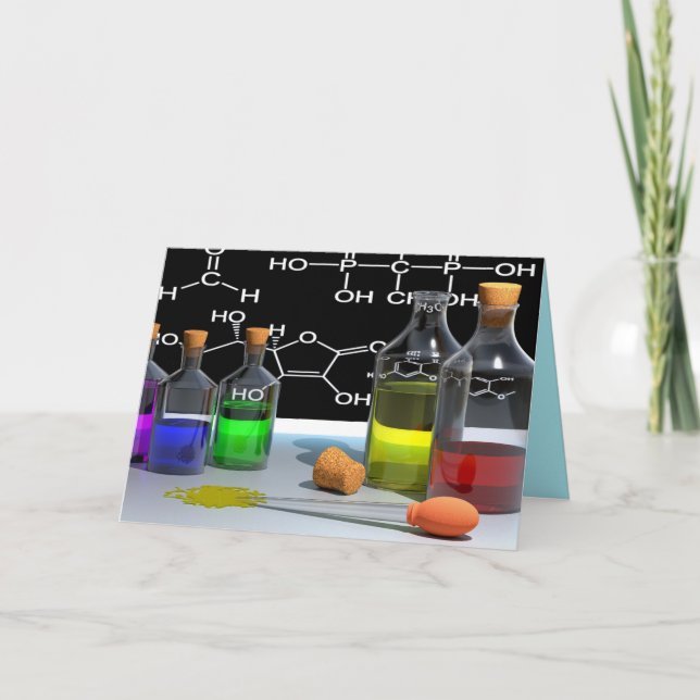 tarjeta de felicitación de química científica (Anverso)