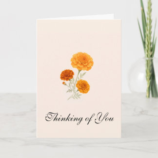 Tarjeta de felicitación de ramo de marigold