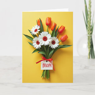 Tarjeta de felicitación de ramo floral
