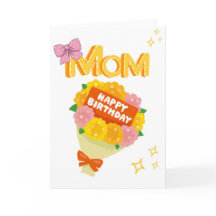 Tarjeta de felicitación de ramo floral para mamá