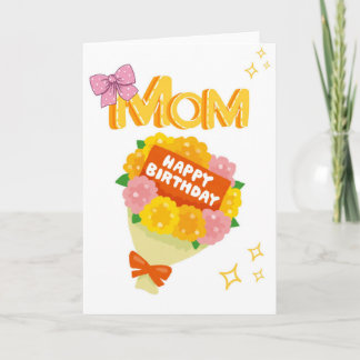 Tarjeta de felicitación de ramo floral para mamá