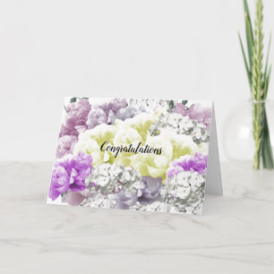 Tarjeta de felicitación de ramo primaveral mixto e