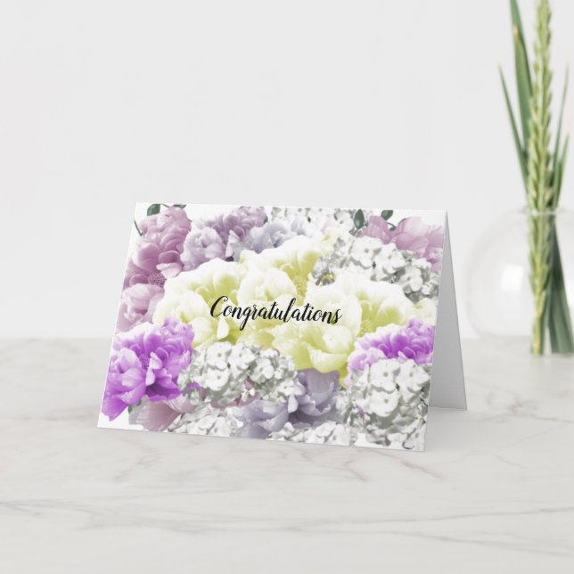Tarjeta de felicitación de ramo primaveral mixto e (Anverso)