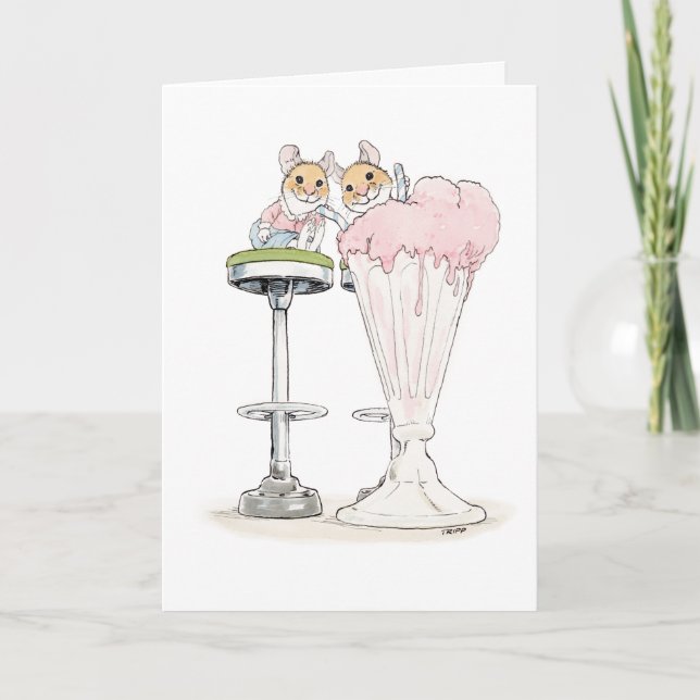 Tarjeta de felicitación de Ratones de Batido de Le (Anverso)