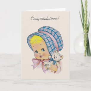 Tarjeta de felicitación de Recién nacido de época