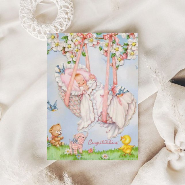 Tarjeta de felicitación de Recién nacido de época (Subido por el creador)