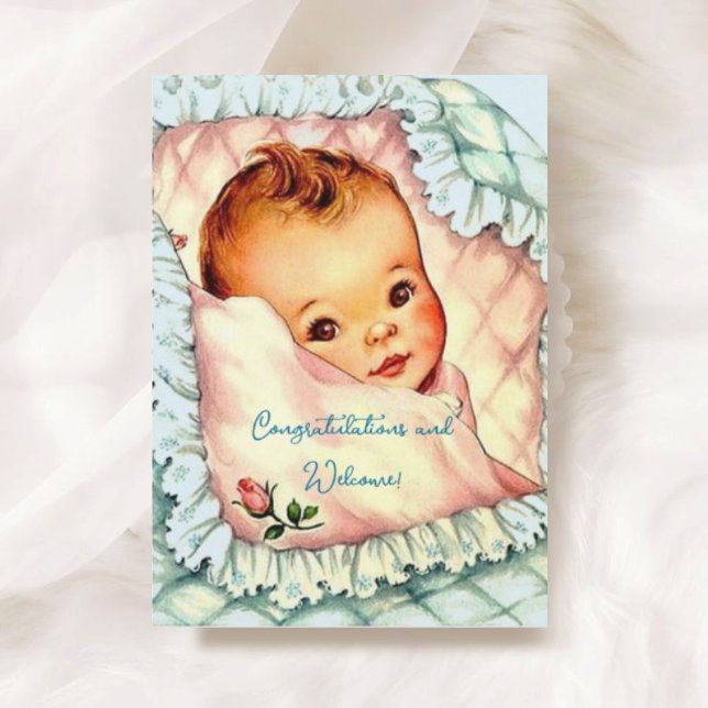 Tarjeta de felicitación de Recién nacido Vintage p (Subido por el creador)