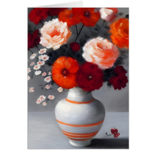 Tarjeta de felicitación de Red Floral Boquet All O