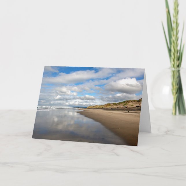 Tarjeta de felicitación de reflexiones de la playa (Anverso)