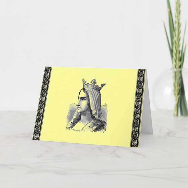 Tarjeta de felicitación de reina medieval (Anverso)