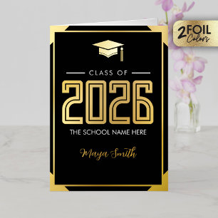 Tarjeta de felicitación de Relieve metalizado real