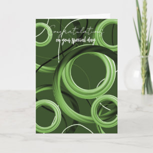 Tarjeta de felicitación de remolino verde moderno