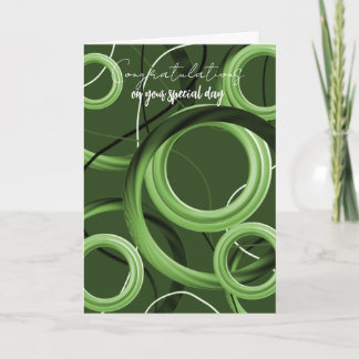 Tarjeta de felicitación de remolino verde moderno
