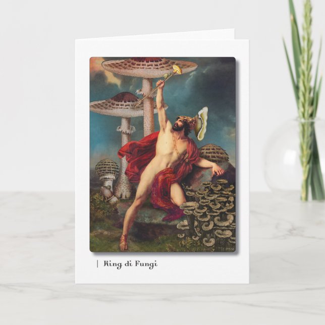 Tarjeta de felicitación de rey di Fungi Tarot (Anverso)