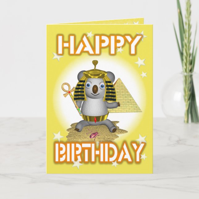 Tarjeta de felicitación de rey Tut del feliz (Anverso)