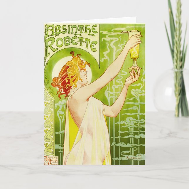 Tarjeta de felicitación de Robette del ajenjo de (Anverso)