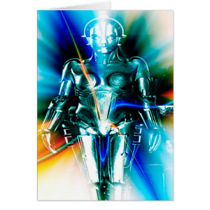 Tarjeta de felicitación de robot de luz de estrell