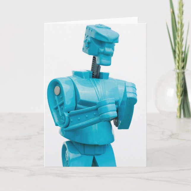 Tarjeta de felicitación de robot derribador (Anverso)