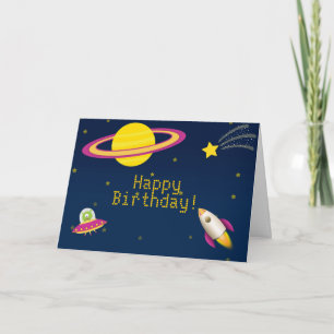 Tarjeta de felicitación de Rocket del espacio