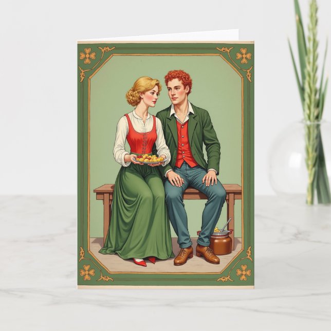 Tarjeta de felicitación de romance folclórico (Anverso)
