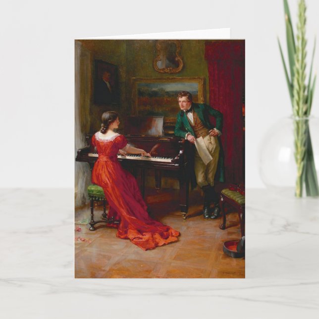 Tarjeta de felicitación de Romance Vintage (Anverso)