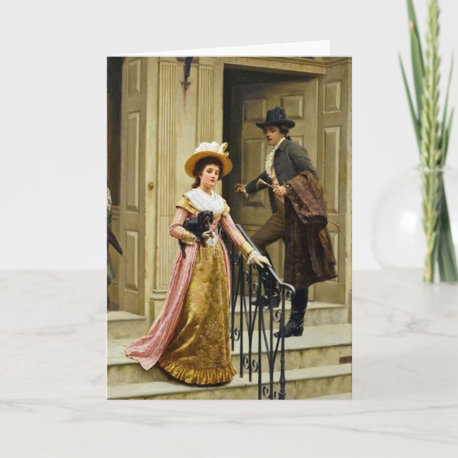 Tarjeta de felicitación de Romance Vintage (Anverso)