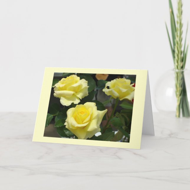 Tarjeta de felicitación de rosa amarillo (Anverso)