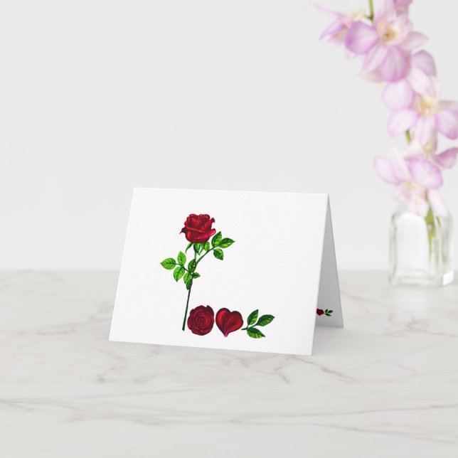 Tarjeta de Felicitación de Rosa con L O V E Pintad (Orquídea)