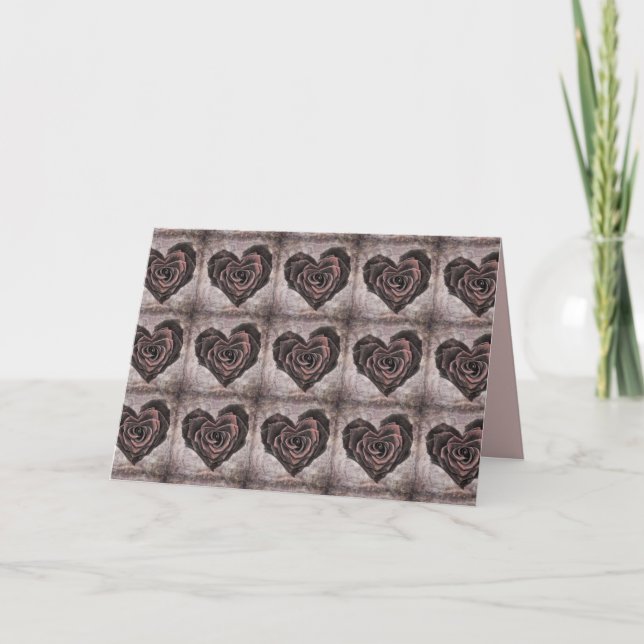 tarjeta de felicitación de rosa corazón gótico (Anverso)
