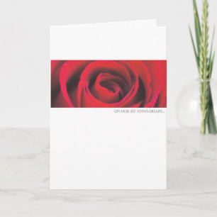 tarjeta de felicitación de rosa de aniversario de