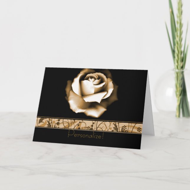Tarjeta de felicitación de Rosa dorado (Anverso)