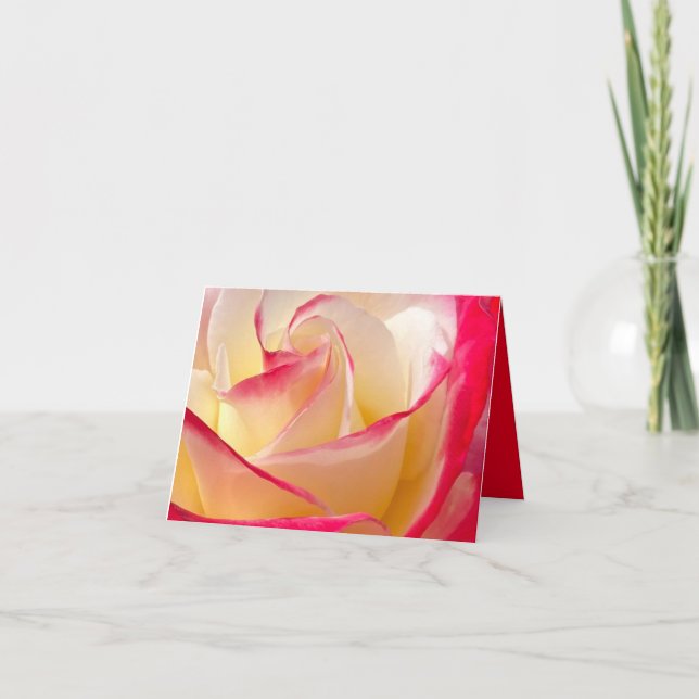 Tarjeta de felicitación de rosa plegada (Anverso)