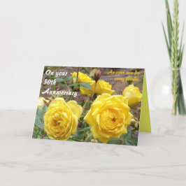 tarjeta de felicitación de rosas ángel dorado 50 a