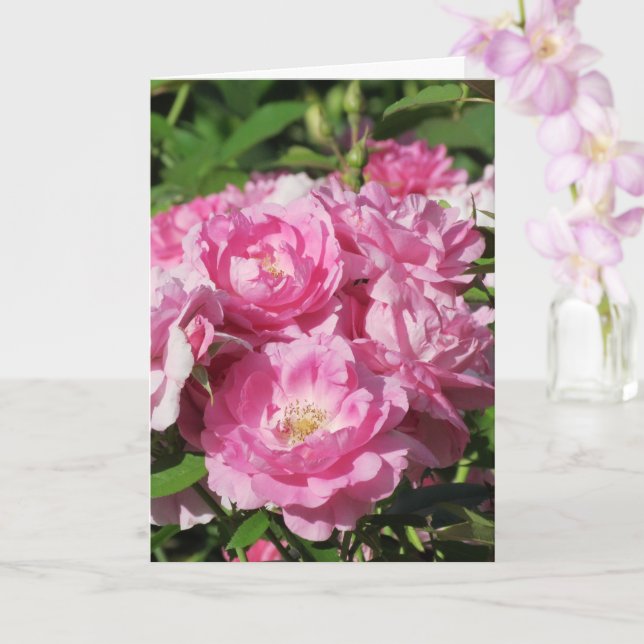 Tarjeta de felicitación de rosas dobladas (Orquídea)