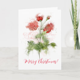 Tarjeta de felicitación de rosas en acuarela con e