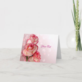 Tarjeta de felicitación de rosas rosadas personali