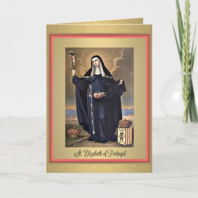 Tarjeta de felicitación de San Isabel de Portugal (Anverso)