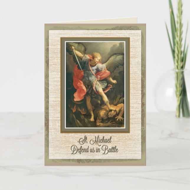 Tarjeta de felicitación de San Miguel w/prayer (Anverso)