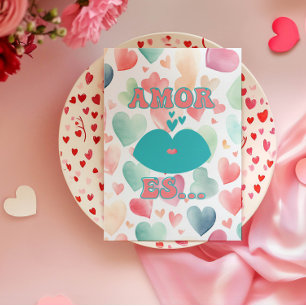 Tarjeta de felicitación de San Valentín colorida y