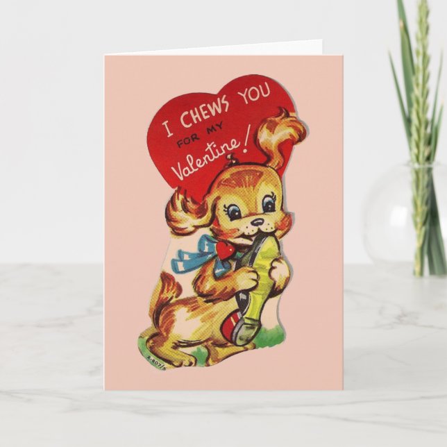 Tarjeta de felicitación de San Valentín retro (Anverso)