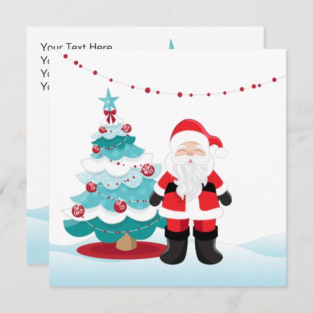 Tarjeta de felicitación de Santa Claus (Anverso / Reverso)