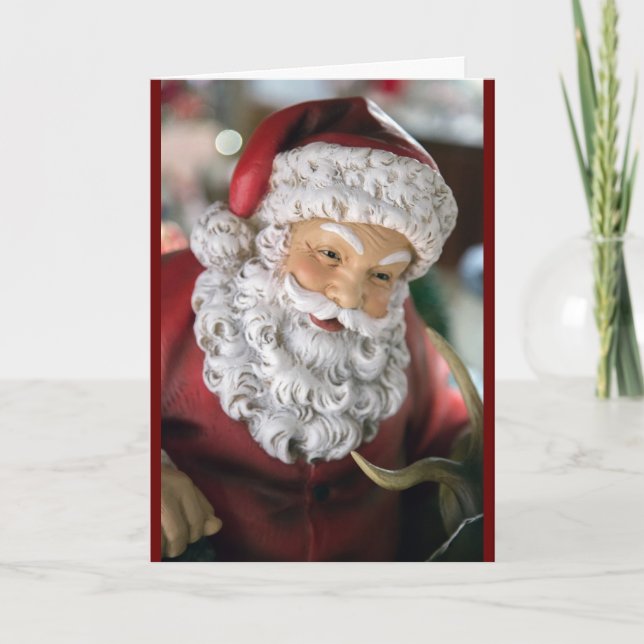 Tarjeta de felicitación de Santa Claus Smiling Fac (Anverso)