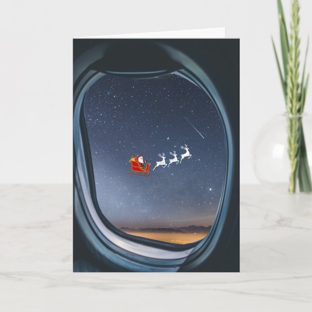 Tarjeta de felicitación de Santa doblada (Anverso)