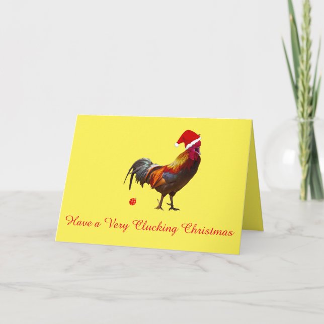 Tarjeta de felicitación de Santa Hat de pollo con  (Anverso)