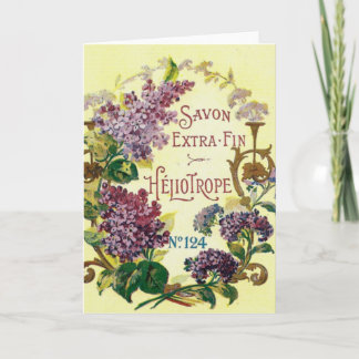 Tarjeta de felicitación de Savon del heliótropo