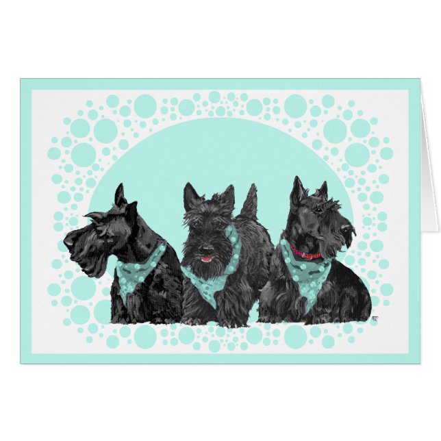 Tarjeta de felicitación de Scottish Terrier (Anverso (Horizontal))