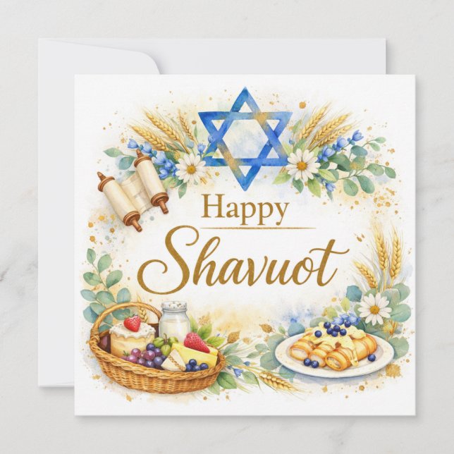 Tarjeta de Felicitación de Shavuot Estrella de Dav (Anverso)