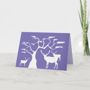 Tarjeta de felicitación de Silhouette de Elk Blanc